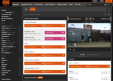 Apuestas en Directo y en Vivo 888 Sport.